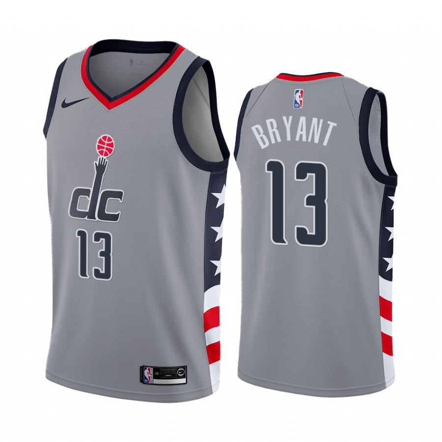 Men's Washington Wizards #13 Thomas Bryant Grey NBA City Edition Stitched Jersey Men's Washington Wizards #13 Thomas Bryant Grey NBA City Edition Stitched Jersey